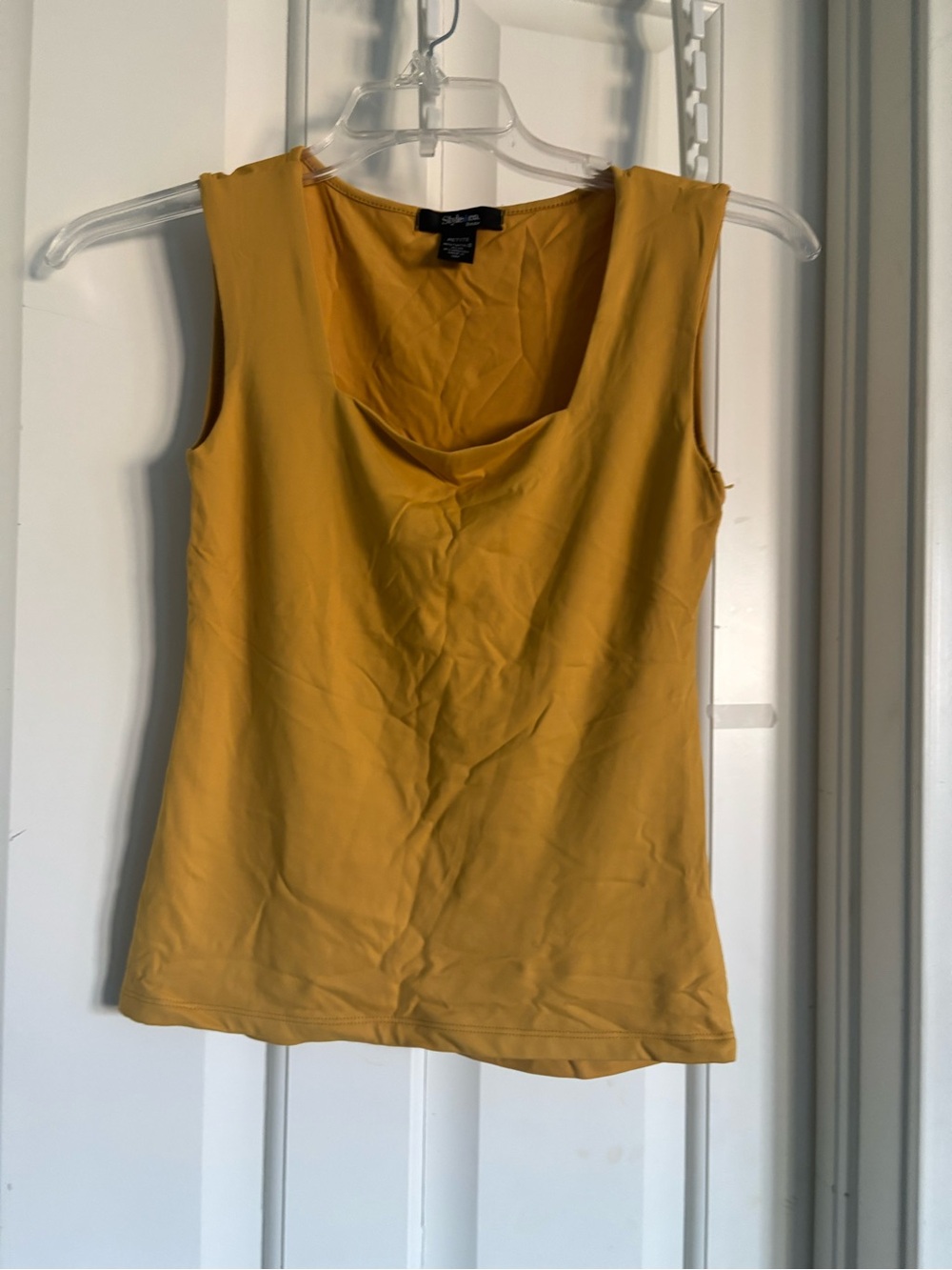 Women's Mustard Sleeveless petite P Top